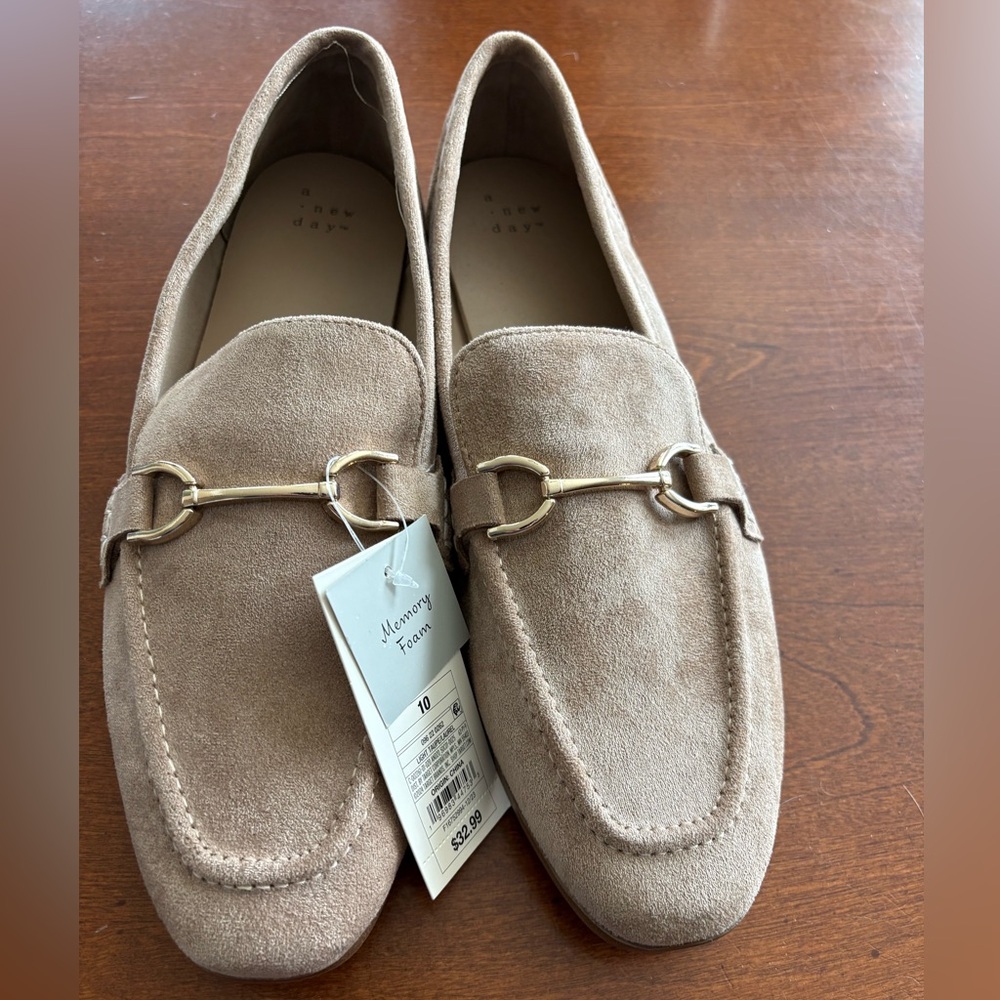 Women’s Laurel Loafer Flats with Memory Foam A New Day - Light Taupe Sz 10 NWOB